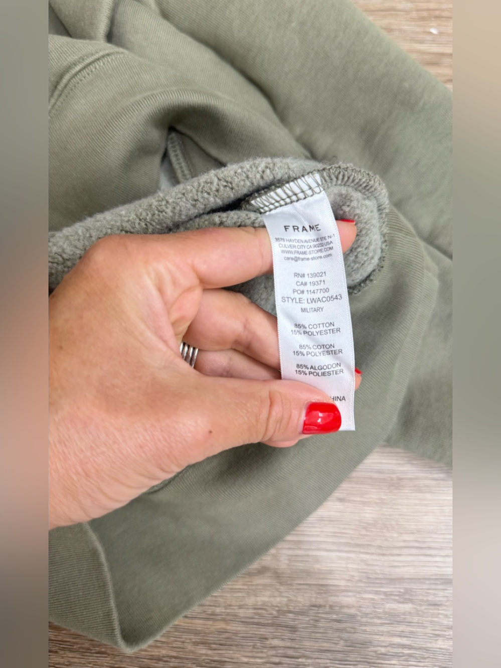 FRAME Denim women’s Military Shoulder Detail Half Zip Sweatshirt Sz Small - Picture 6 of 8